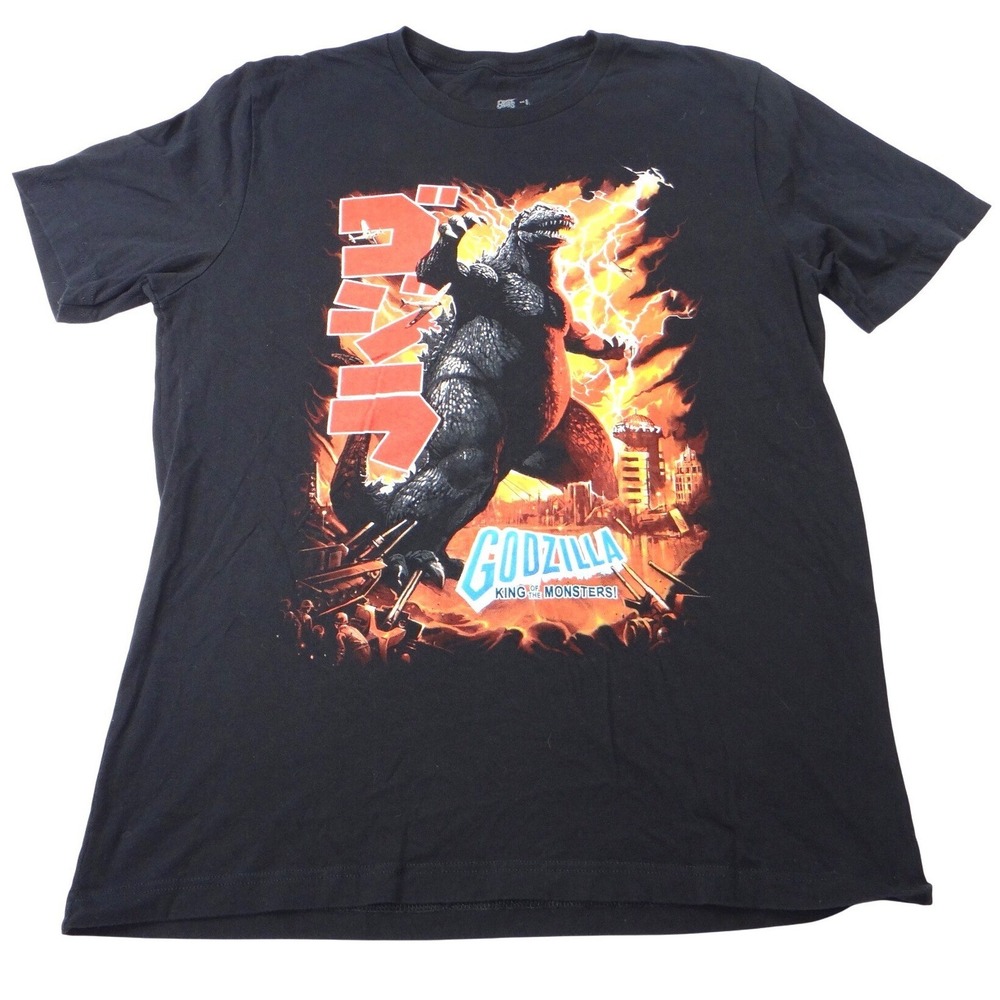 Black Godzilla King of the Monsters Graphic T Shirt‎ Men's Size Large